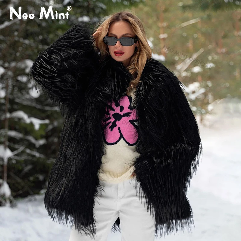 Women Streetwear Brand - Neo Mint 2024 Winter Furry Faux