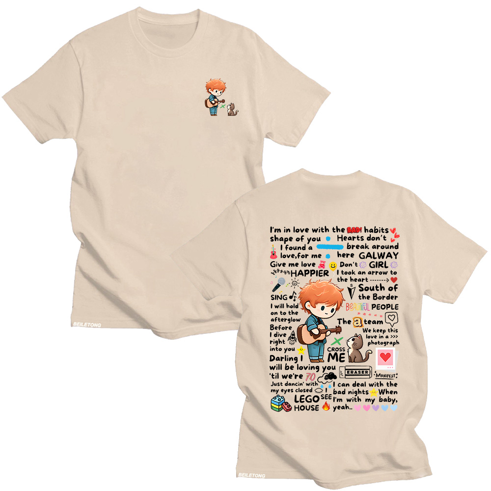 Ed Sheeran Graffiti Pattern Ts - Streetwear Brand Y2K recension och pris