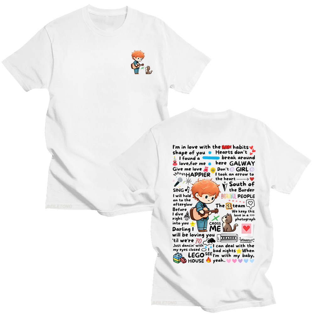Ed Sheeran Graffiti Pattern Ts - Streetwear Brand Y2K recension och pris