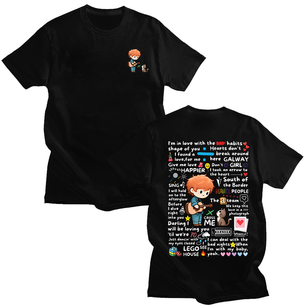 Ed Sheeran Graffiti Pattern Ts - Streetwear Brand Y2K recension och pris