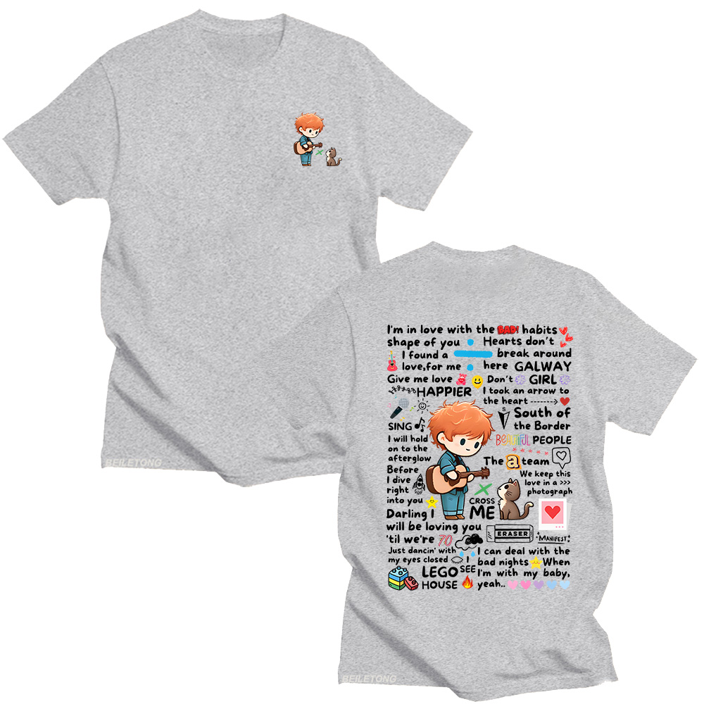 Ed Sheeran Graffiti Pattern Ts - Streetwear Brand Y2K recension och pris
