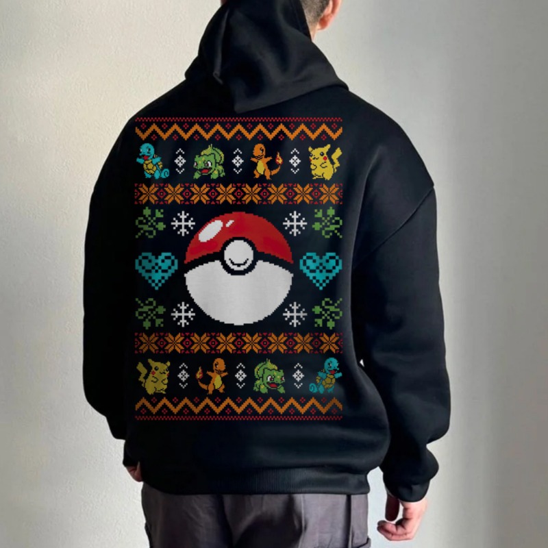 Black Oversized 4xl Pok É Mon  - Streetwear Brand Y2K recension och pris